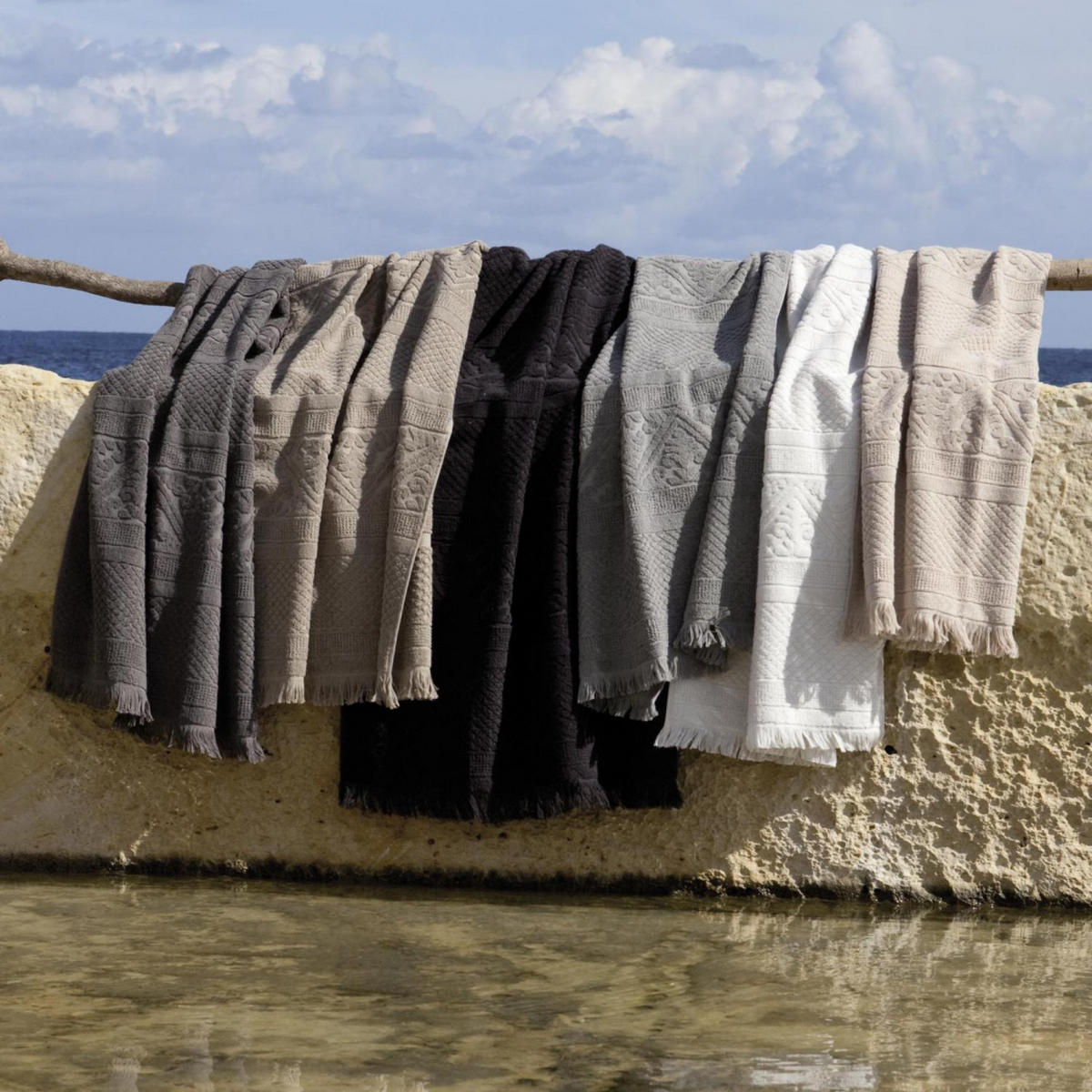 BADETUCH Zoé gewittergrau 100 x 180 cm - Grau, Textil (100/180cm) - Vivaraise