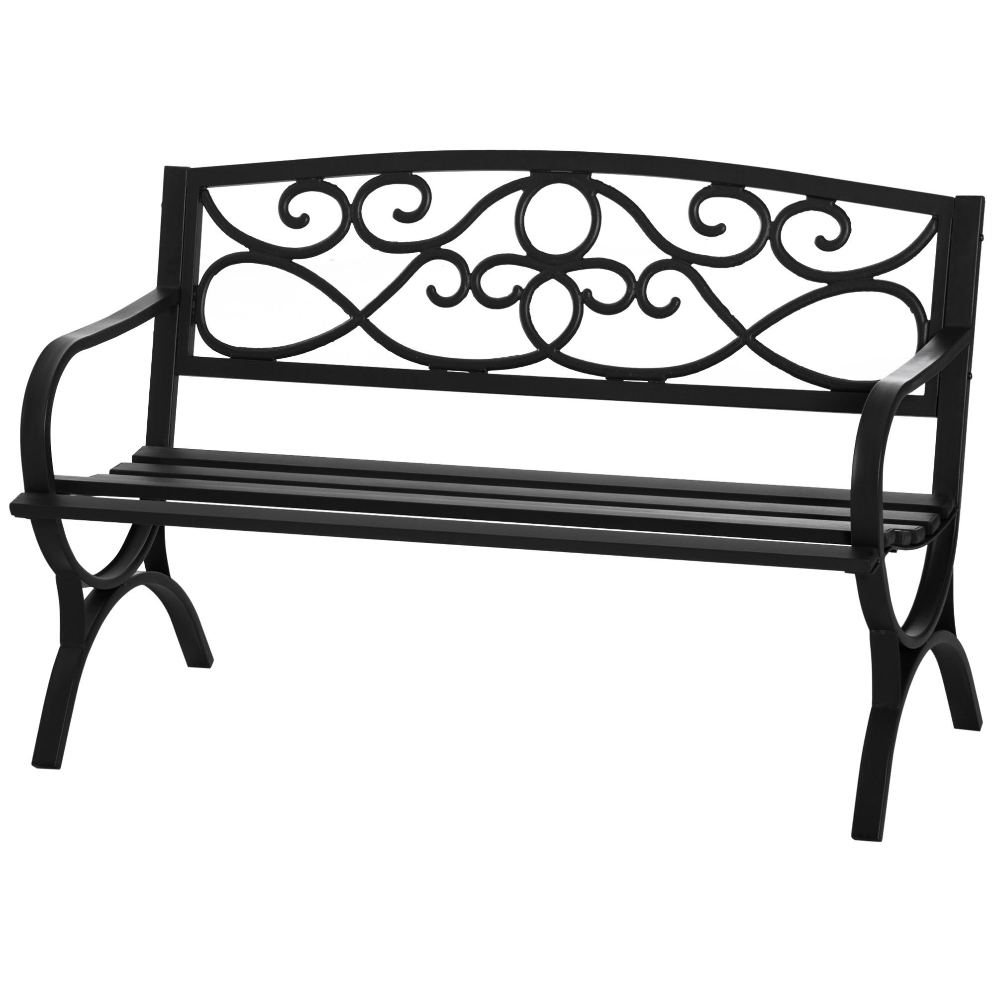 GARTENBANK,2-SITZER Vintage Gusseisen Stahl,schwarz - Schwarz, Metall (128/85/58.5cm) - Vallsero