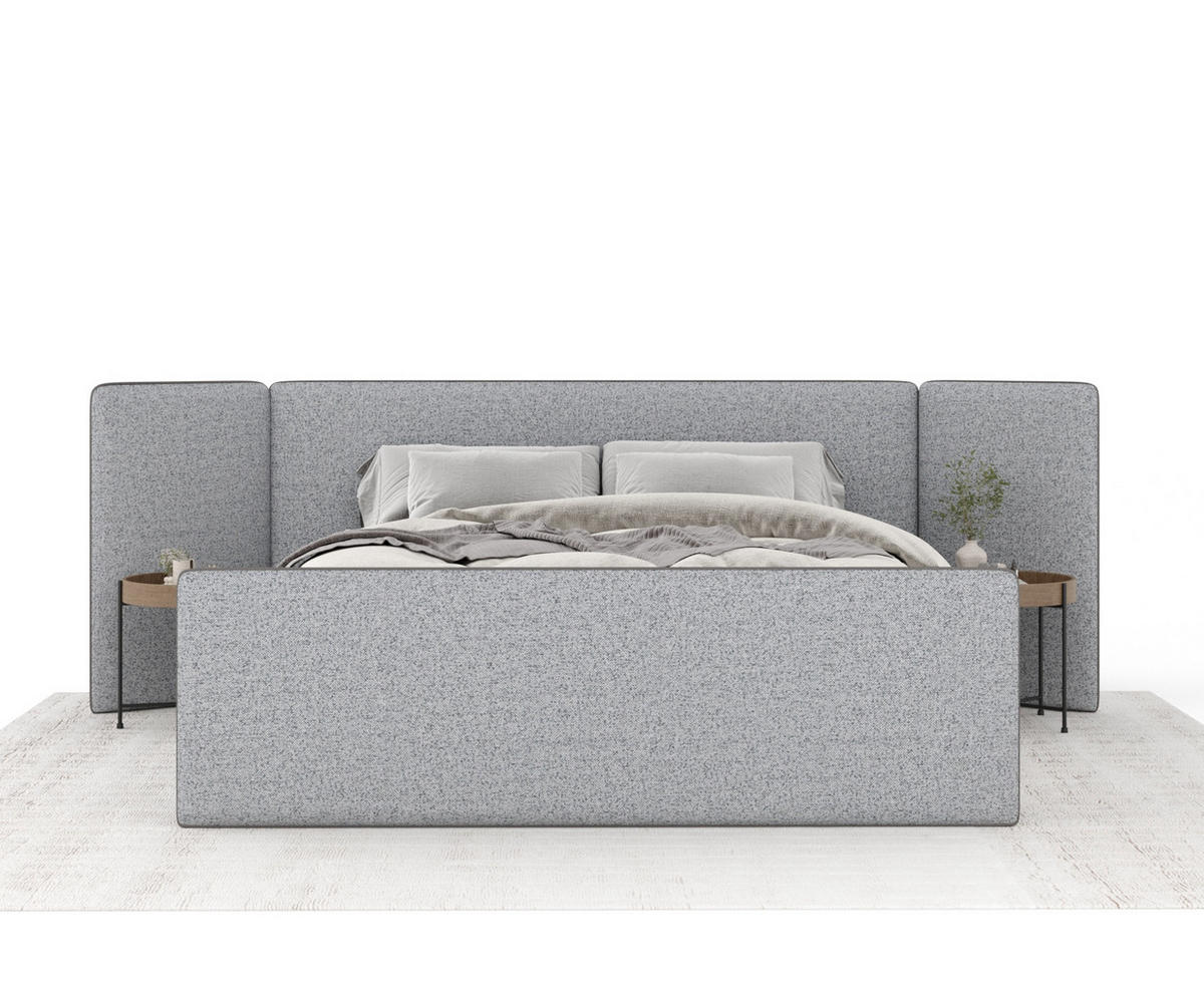 POLSTERBETT Tokyo Grau 180/200 cm - Naturfarben/Grau, Holz/Holzwerkstoff (180/200cm) - Maison de Reve