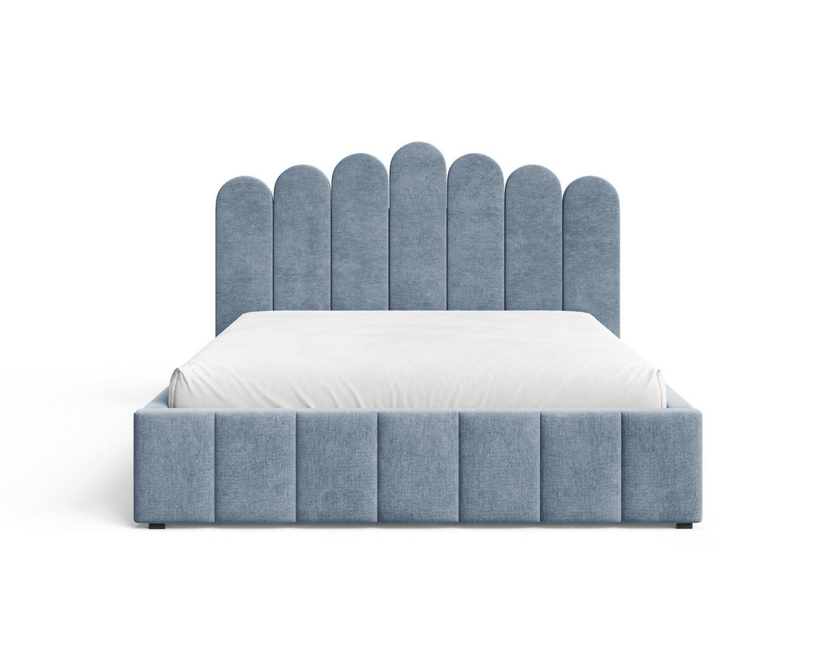 POLSTERBETT 03 140 x 200 cm – Tresor – Bett mit Gasdruckfedern und Stauraum - Blau, Holz (140/200cm) - ROYAL24_MARKT
