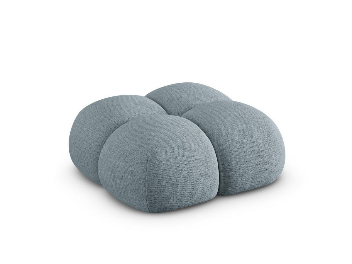 POUF Loretto aus strukturiertem Stoff pastellblau - Pastellblau, Textil (90/40/90cm) - Cosmopolitan Design