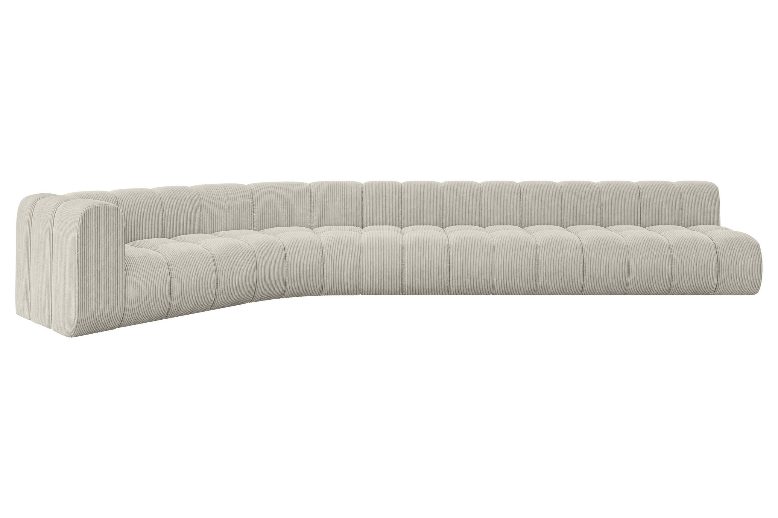 ECKSOFA modulares Sofa Karex-L3 - 490x194x70 cm Creme - Hellgrau/Creme, Holzwerkstoff/Textil (490/194cm) - ALTDECOR