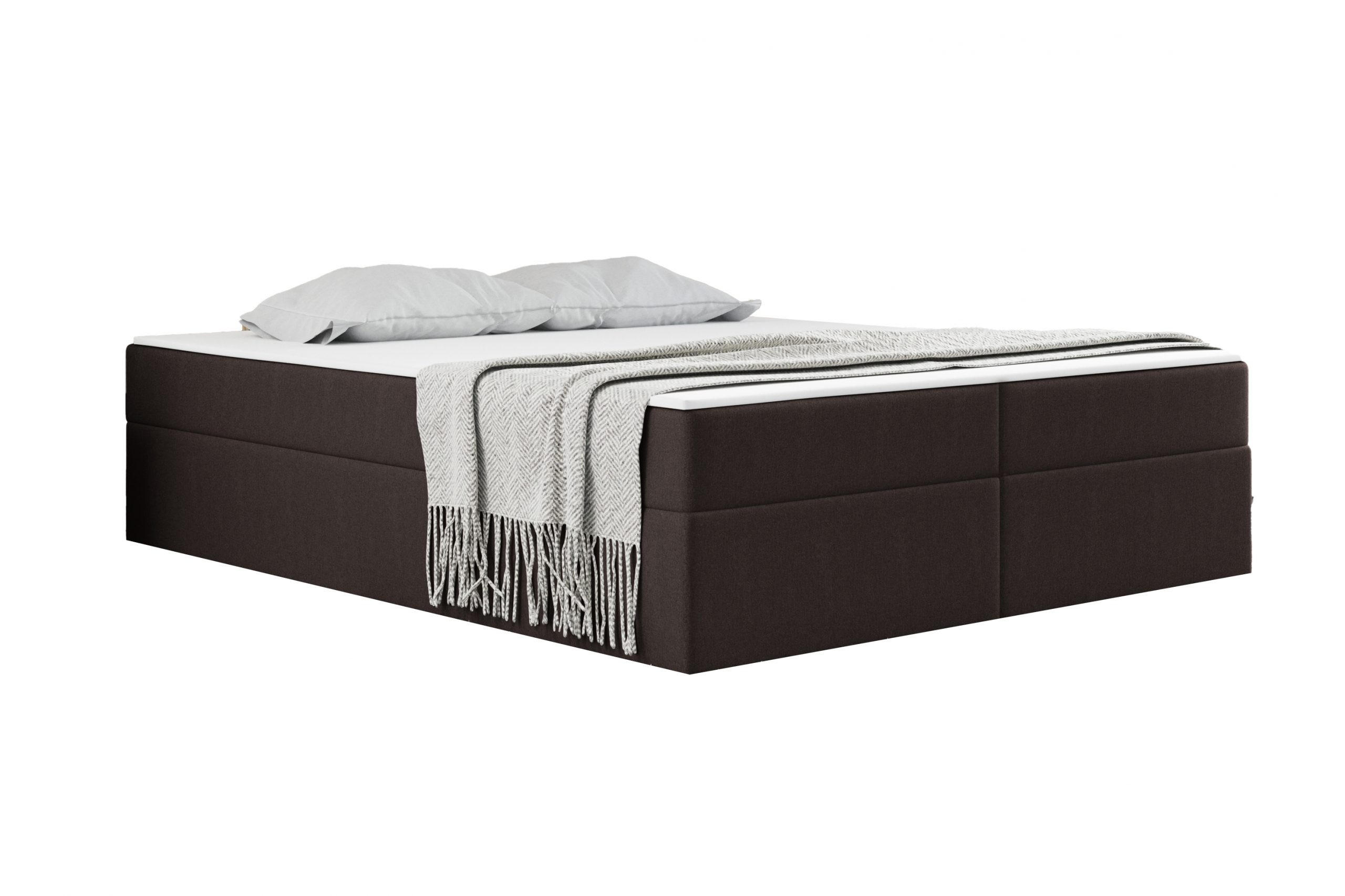 BOXBETT Mit Bettkasten Und Matratze Topper Ruben Braun 160x200 cm H3-Bonell - Braun, Holz/Textil (160/200cm) - Kaiser Möbel