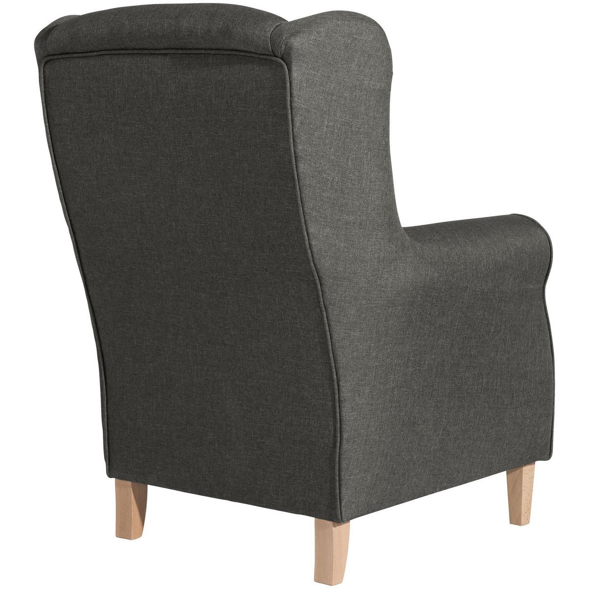 OHRENSESSEL Karlen Bezug Flachgewebe Buche natur / anthrazit - Anthrazit/Buchefarben, Kunststoff (86/103/77cm) - 58aufmkessel
