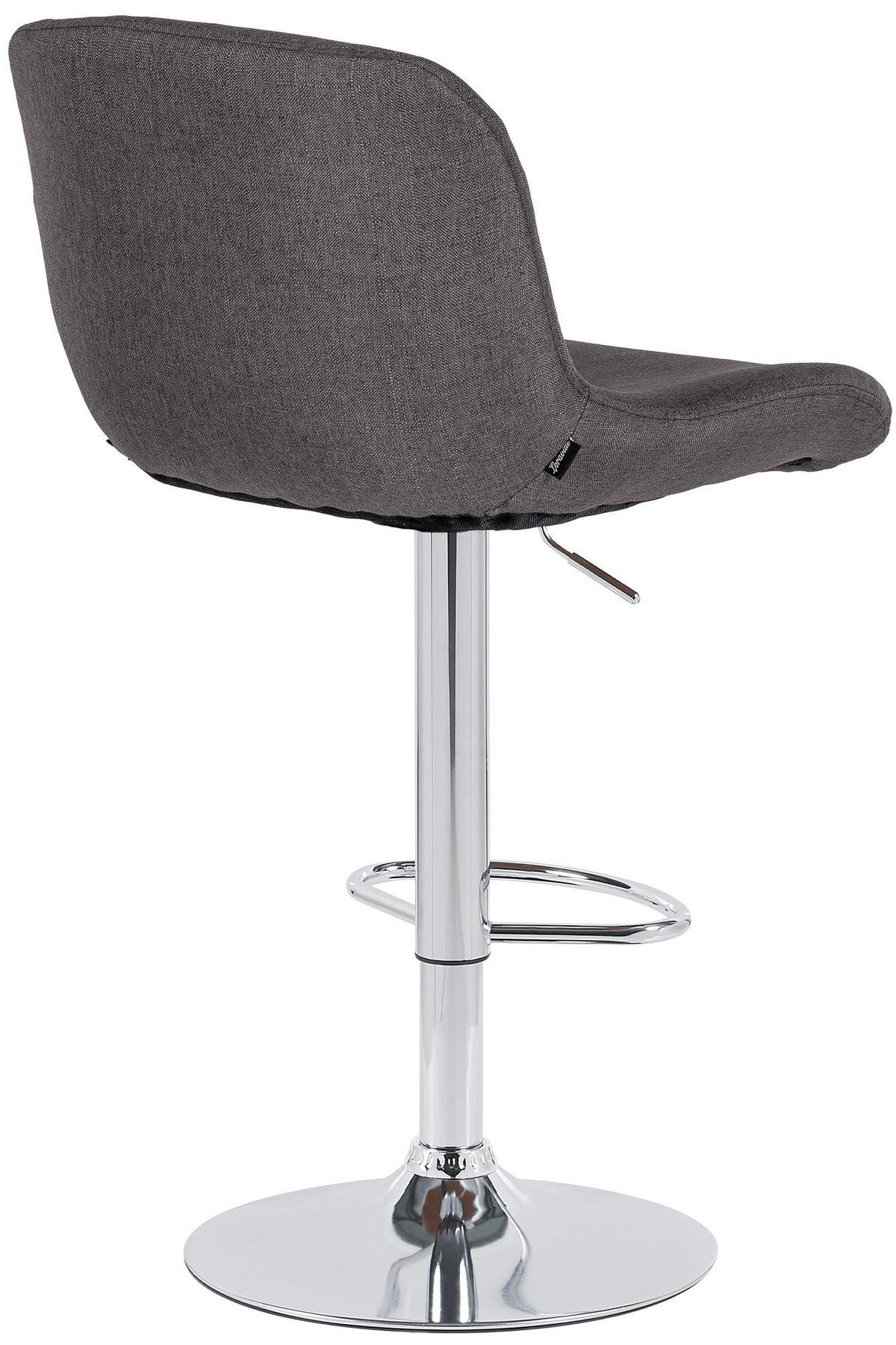 BARHOCKER Stoff dunkelgrau - Chromfarben/Dunkelgrau, Textil/Metall (50/85/50cm) - CLP