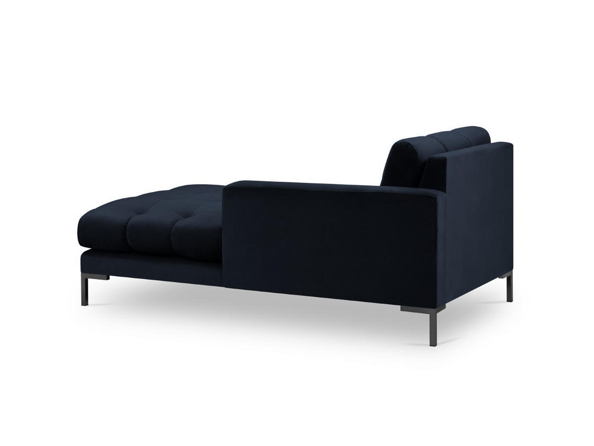 CHAISELONGUE rechts Mamaia aus Samt dunkelblau - Dunkelblau, Textil (102/75/185cm) - Micadoni
