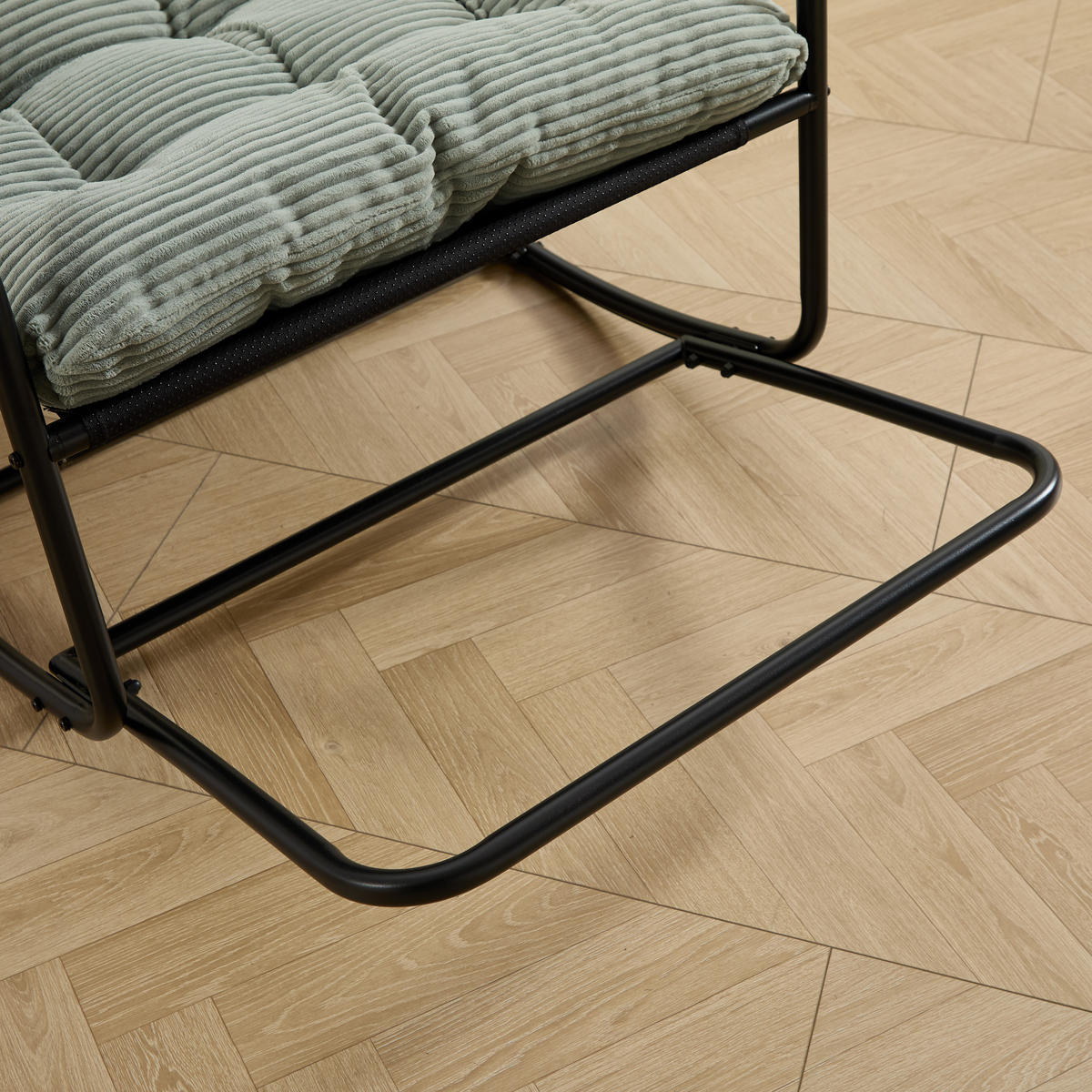 SCHAUKELSTUHL für Balkon Garten Wohnzimmer mit Beinablage und Komfortkissen Grün - Grün, Metall (75/82/116cm) - PARAFTA HOME