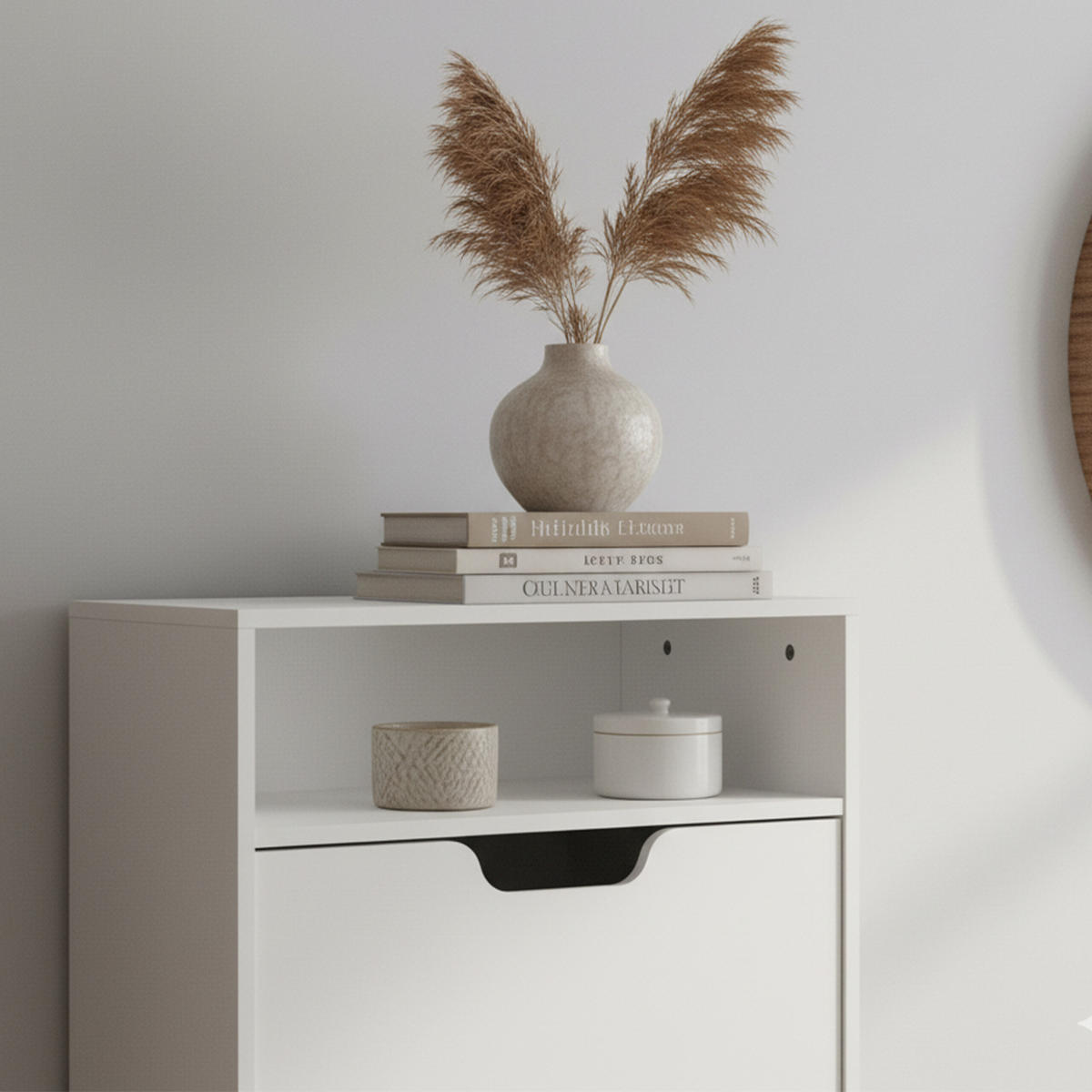 SCHUHSCHRANK - Weiß, Holzwerkstoff/Kunststoff (80/140/24cm) - Relaxdays