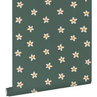 TAPETE Gänseblümchen 53 cm x 10.05 m - Grün, Papier (53/0.1cm) - ESTAhome
