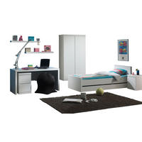 KINDERZIMMER Karima weiß aus MDF mit Bett, Schrank und Nachtkonsole - Weiß, Holzwerkstoff (200/1/100cm) - 58aufmkessel