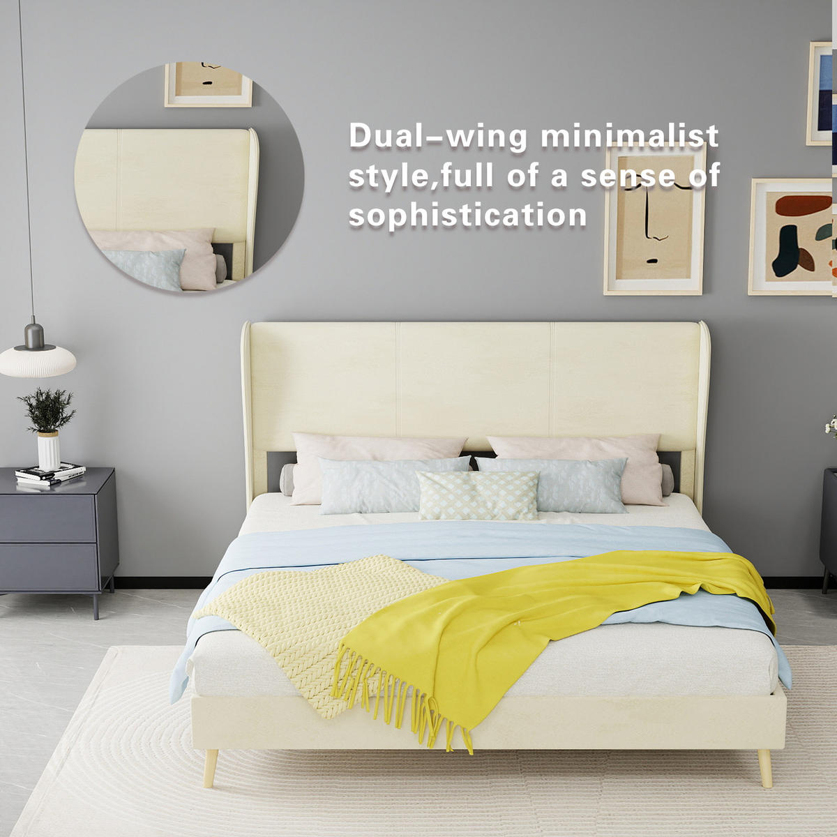 POLSTERBETT 160/200 cm DE-35481 mit Kopfteil Beige - Beige, Metall (160/200cm) - ComfortXL