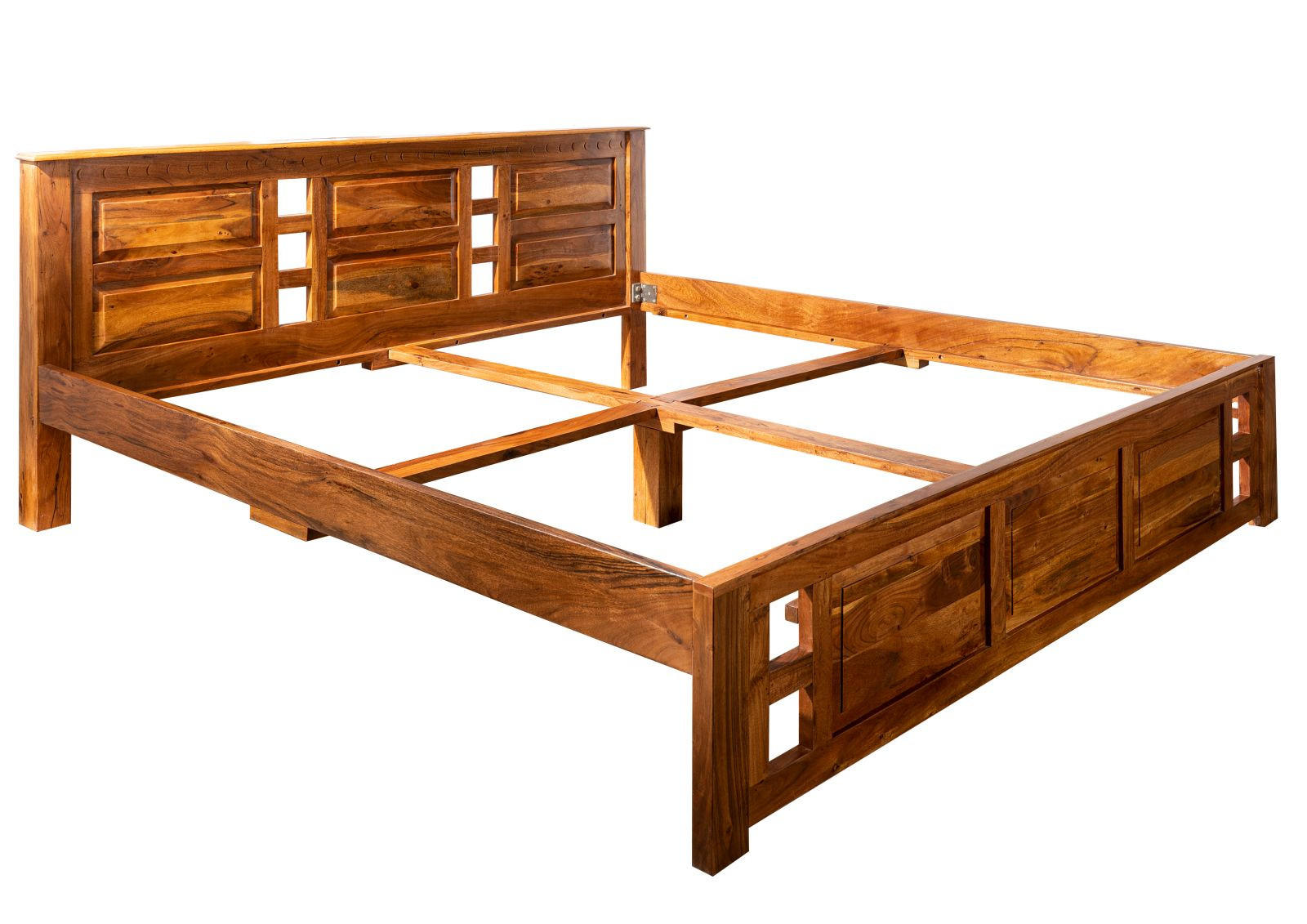 HOLZBETT Akazie 160x200x90 honig lackiert OXFORD #0252 - Braun, Holz (160/200cm) - Massivmoebel24