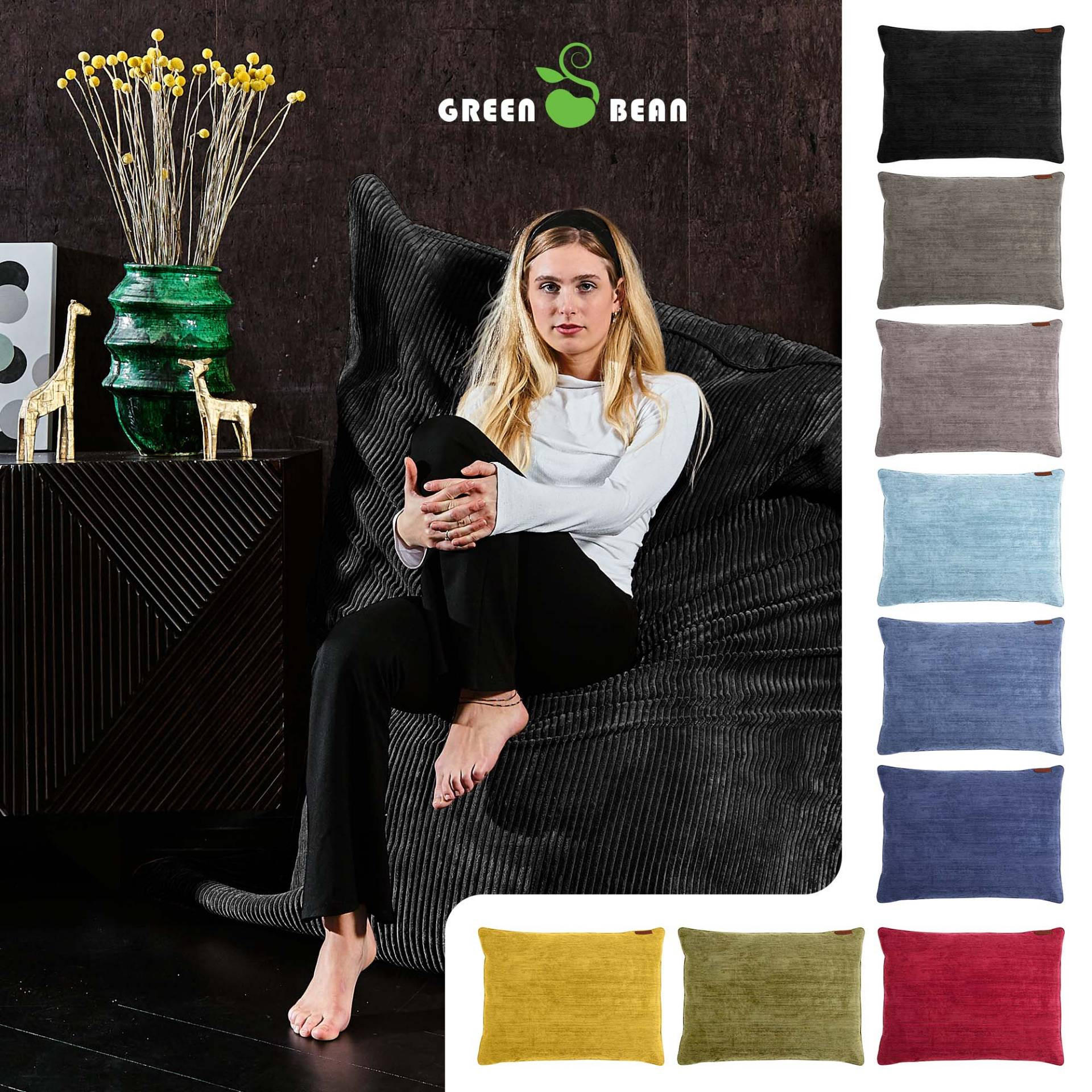 SITZSACK XXL "Square" aus Cord – 370 L - Schwarz, Textil (140/25/180cm) - Green Bean