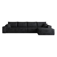 ECKSOFA 340/175/83 cm in Schwarz aus Cordstoff mit tiefer Sitzfläche - Schwarz, Textil (175/340cm) - Flora Grace