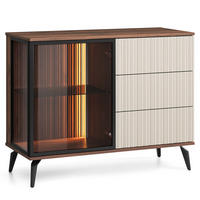 SIDEBOARD TRAMONTO 103/80/39cm mit 3 Schubladen 1 Türen Nussbaumfarben - Kaschmir/Nussbaumfarben, Holzwerkstoff (103/80/39cm) - MASSENO