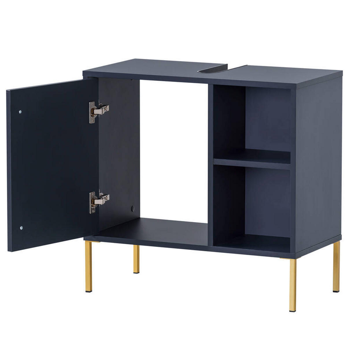 WASCHBECKENUNTERSCHRANK Kella-80 - Blau, Holzwerkstoff (66/64/34cm) - Lomado