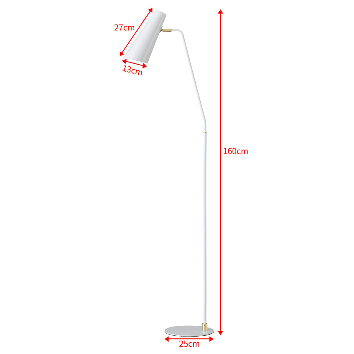 STEHLEUCHTE Norwich - Weiß, Metall (25/25/160cm) - lux.pro