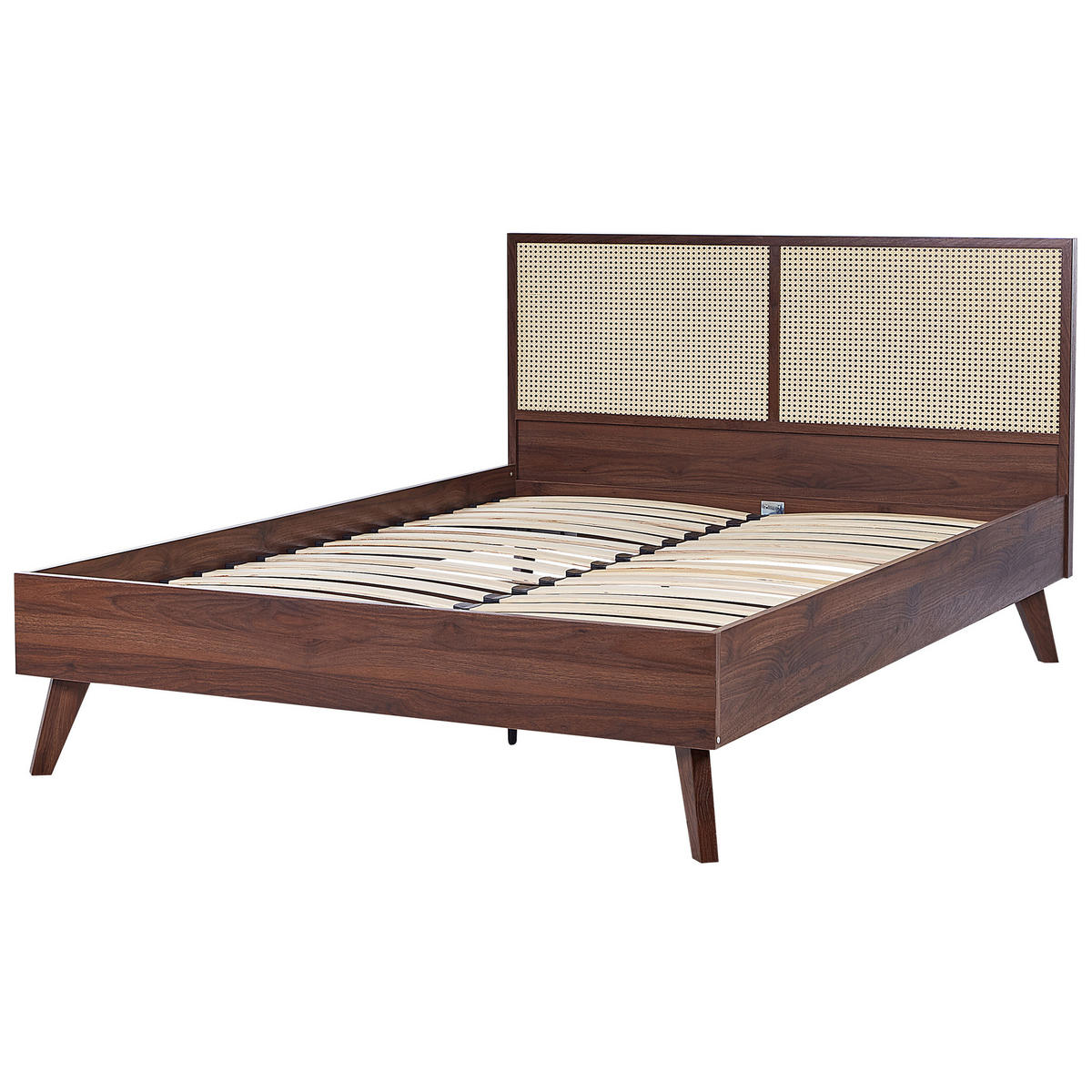 BETT mit Lattenrost 140/200 cm Braun Monpazier - Braun/Naturfarben, Holzwerkstoff (140/200cm) - Beliani