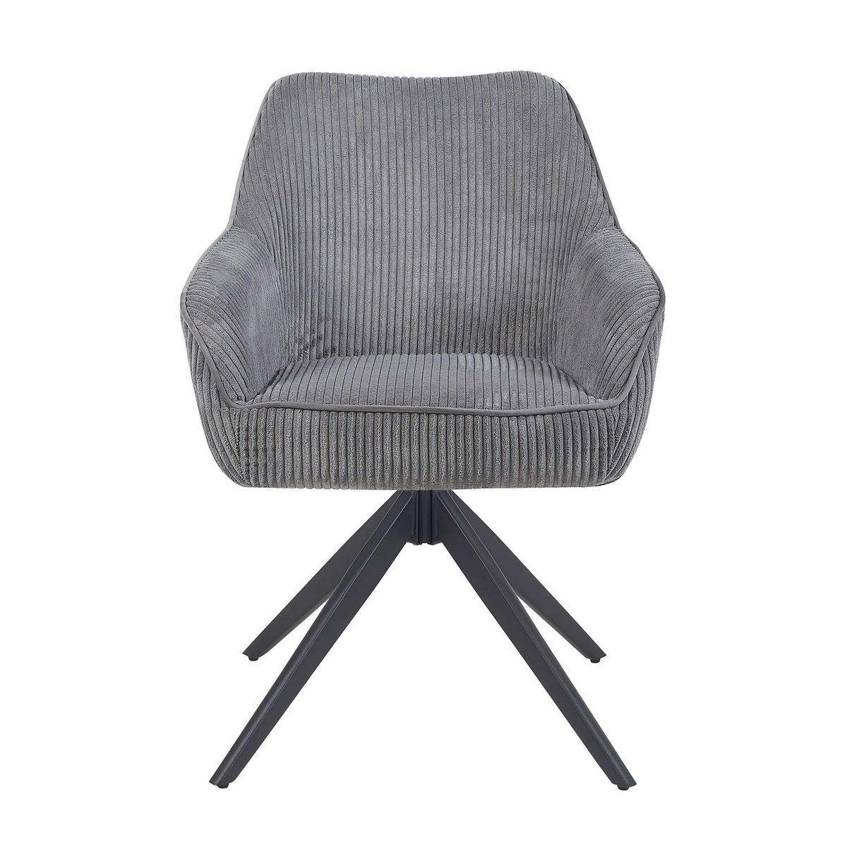 ARMLEHNSTUHL ARVIT - Dunkelgrau/Schwarz, Textil/Metall (58/87/61cm) - B&D Home