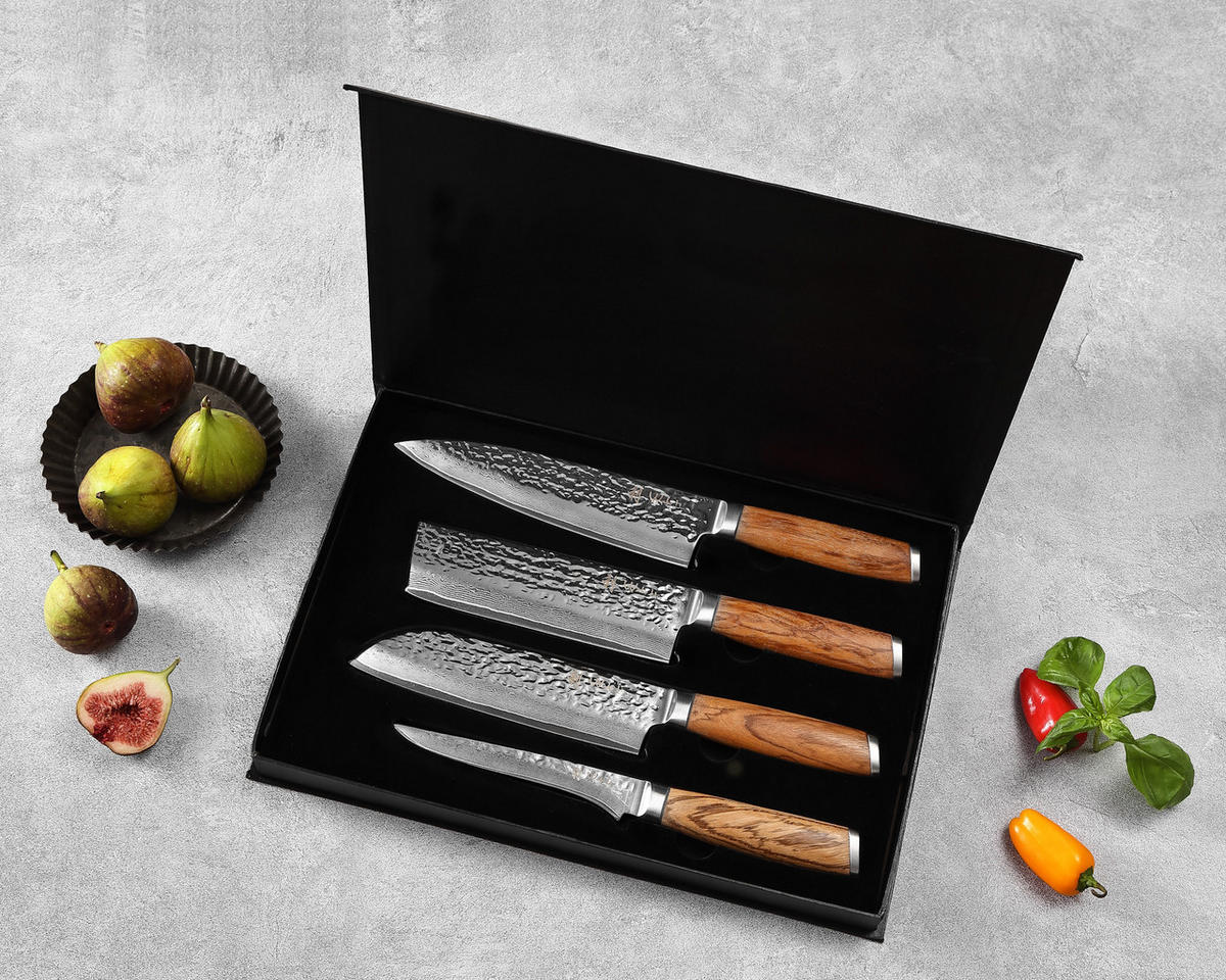 MESSER-SET 5-TEILIG 15–20 cm - Braun, Holz/Metall (1/1/1cm) - Wakoli