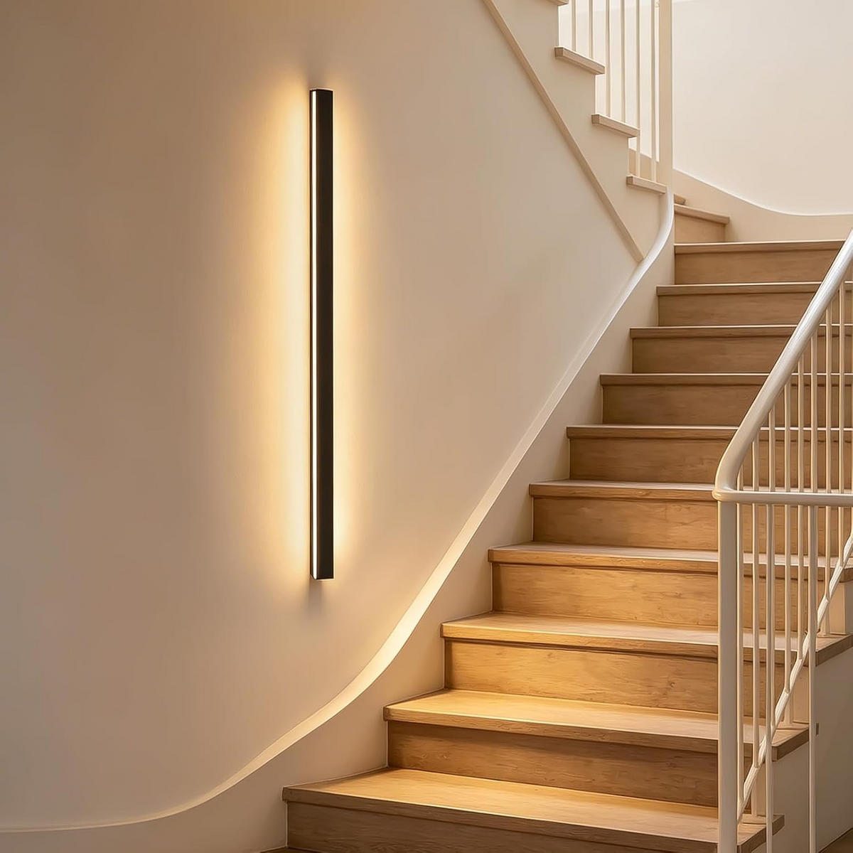 LED WANDLEUCHTE Dünthar 100/3.8/2.5 cm - Schwarz, Kunststoff/Metall (3.8/2.5/100cm) - ZMH