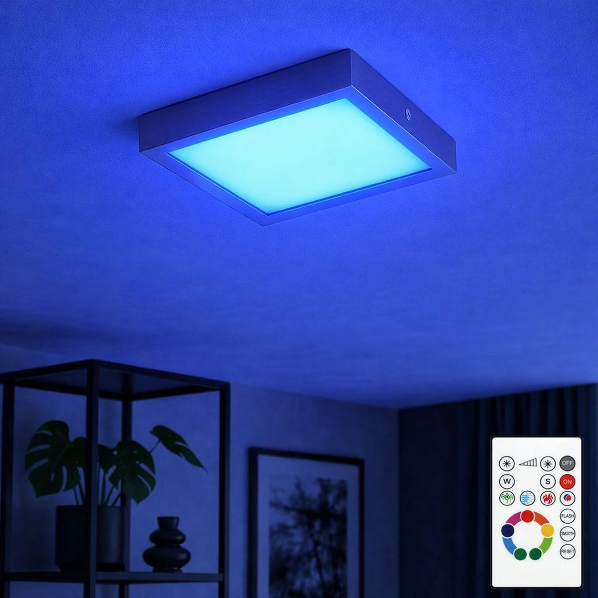 LED PANEL Tinus Silber Metall Acryl - Silberfarben, Metall (22.5/22.5/3.5cm)