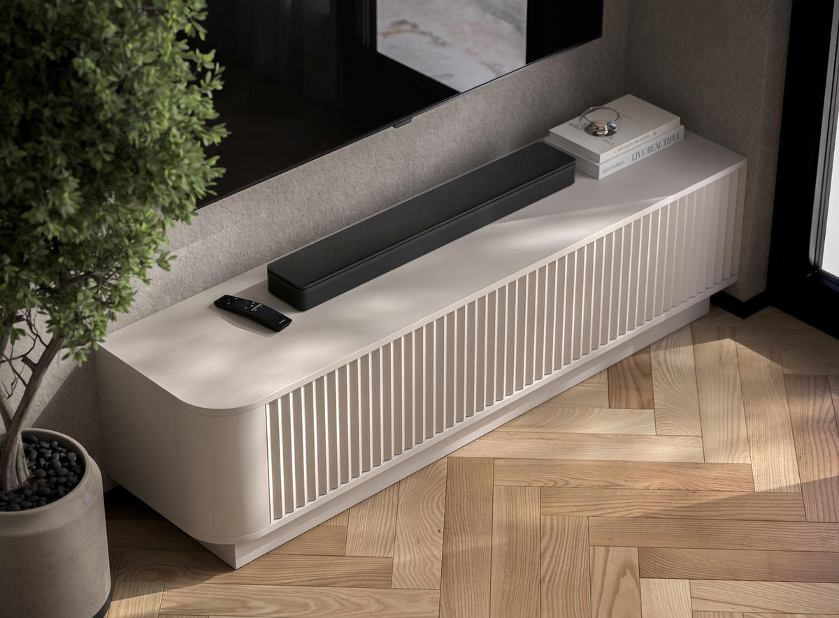 TV stolek Aurora kašmírový matný 140 cm s podstavcem - kašmírová, kompozitní dřevo (140/37/35cm) - Meble Lindner