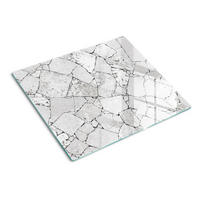 GLASPLATTE 60x52 cm Steinmauer - Weiß, Glas (60/0.4/52cm) - TULUP