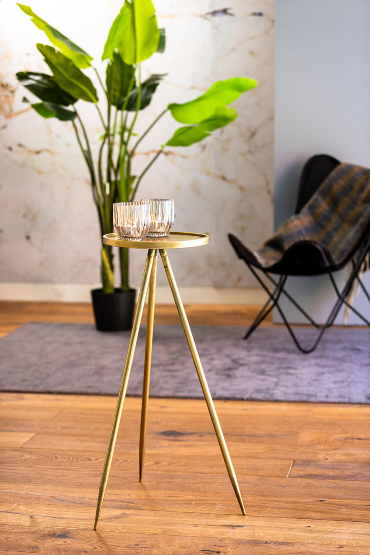 SÄULE Envira Gold Ø30/80,5 cm - Goldfarben, Metall (30/30/80.5cm) - Light & Living