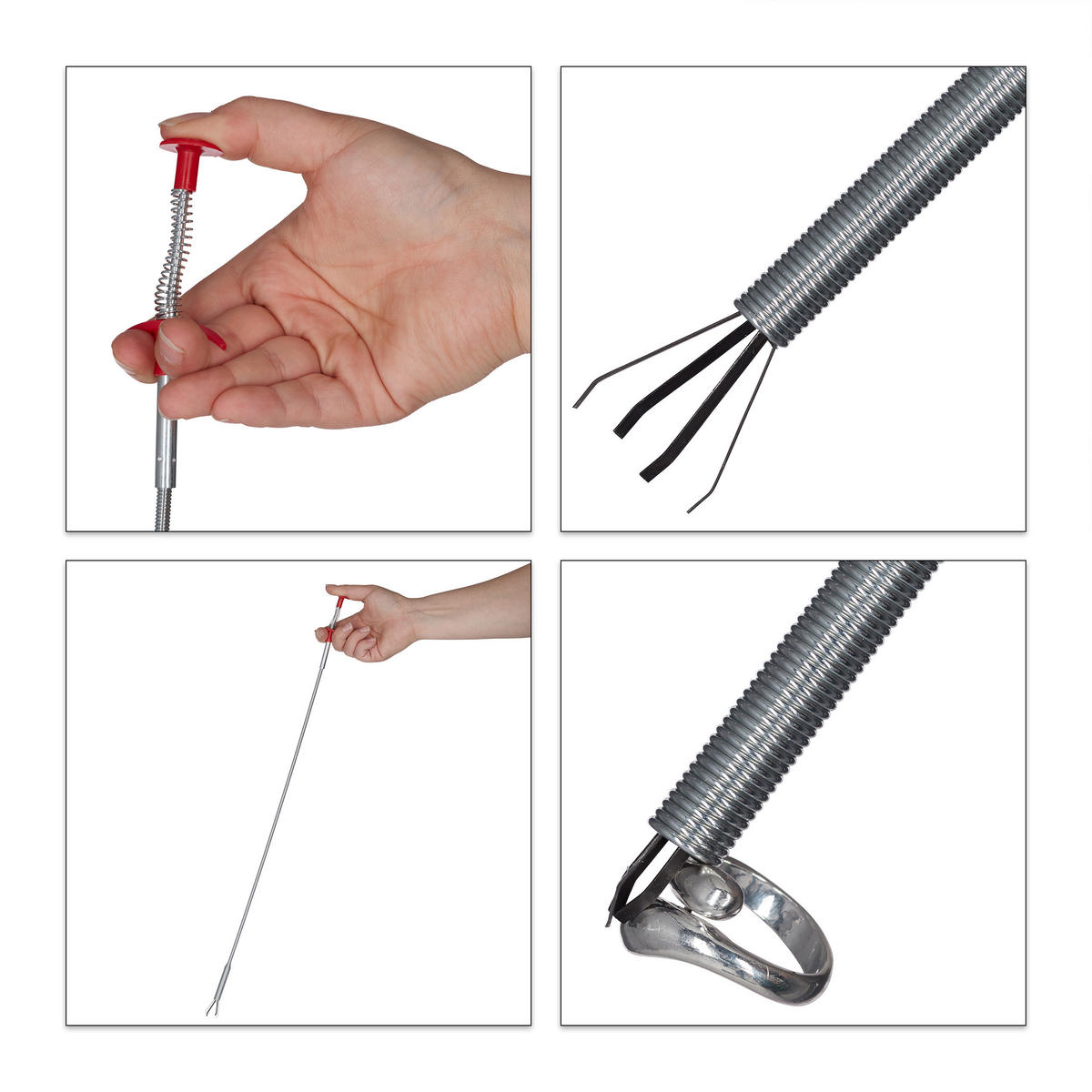 2XGREIFWERKZEUG - Silberfarben, Kunststoff/Metall (2/4.5/60.5cm) - Relaxdays