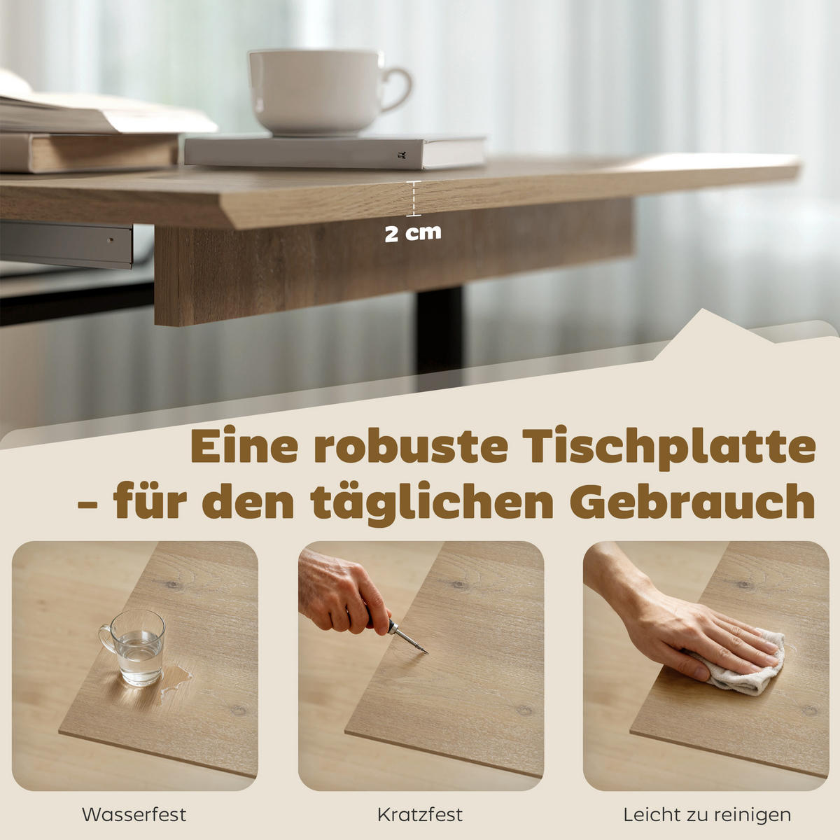 ESSTISCH ausziehbar 140/180 x 80 cm Esszimmertisch für 6-8 Personen, Natur - Schwarz/Naturfarben, Holzwerkstoff/Metall (180/80/75cm) - HOMCOM