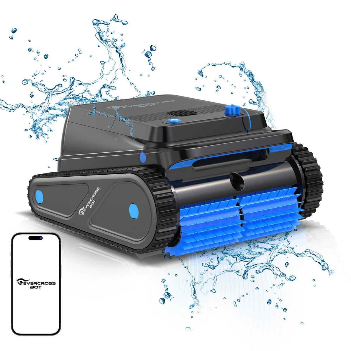 POOLROBOTER U8 - Schwarz, Kunststoff (46.3/30.7/49.6cm) - EVERCROSS BOT