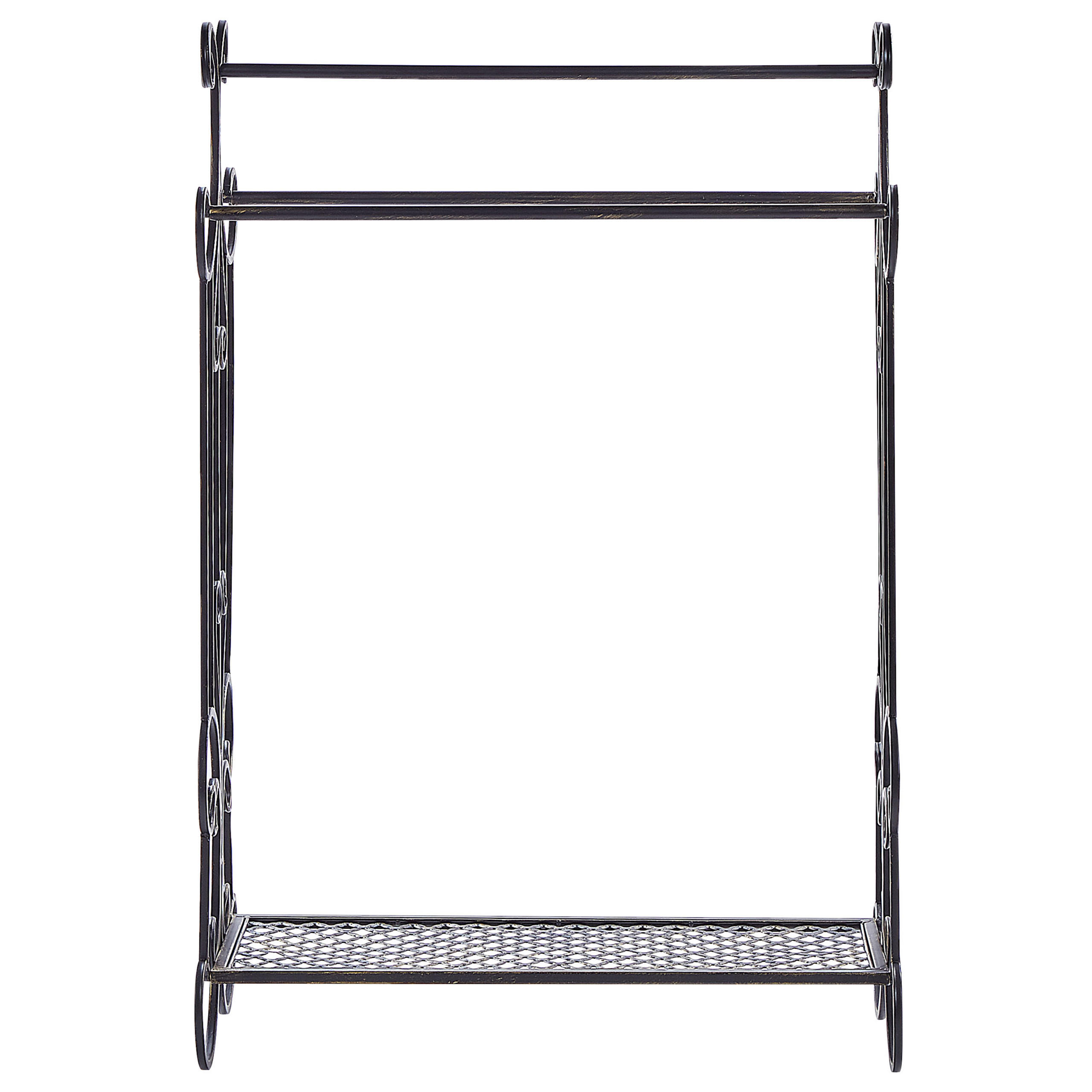 HANDTUCHSTÄNDER Antik Optik schwarz 60 x 90 cm Gladis - Schwarz, Metall (60/90/35cm) - Beliani