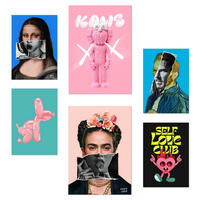 POSTER Set Mit 6 Iconica Frida Van Goght Monna Lisa Pop Art A3 & A4 Rahmenlos - Klar, Papier (29/3cm) - Nacnic