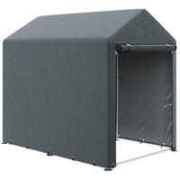 GARAGENZELT, 1,2 x 1,79 x 1,65 m, mit UV-Schutz, Reißverschlusstür, Dunkelgrau - Dunkelgrau, Kunststoff/Metall (179/165/120cm) - Outsunny