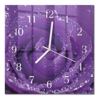 WANDUHR 30x30 cm - Rose - Lila, Glas (30/30/0.4cm) - TULUP