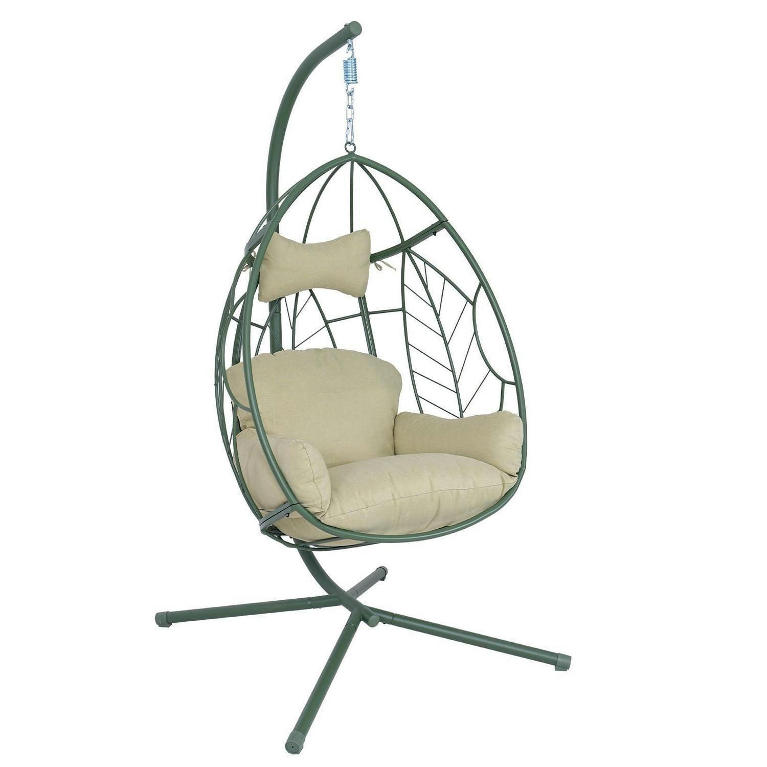 HÄNGESESSEL mit Gestell Grün 150 kg Tragkraft - Grün, Metall (110/1.5/200cm)