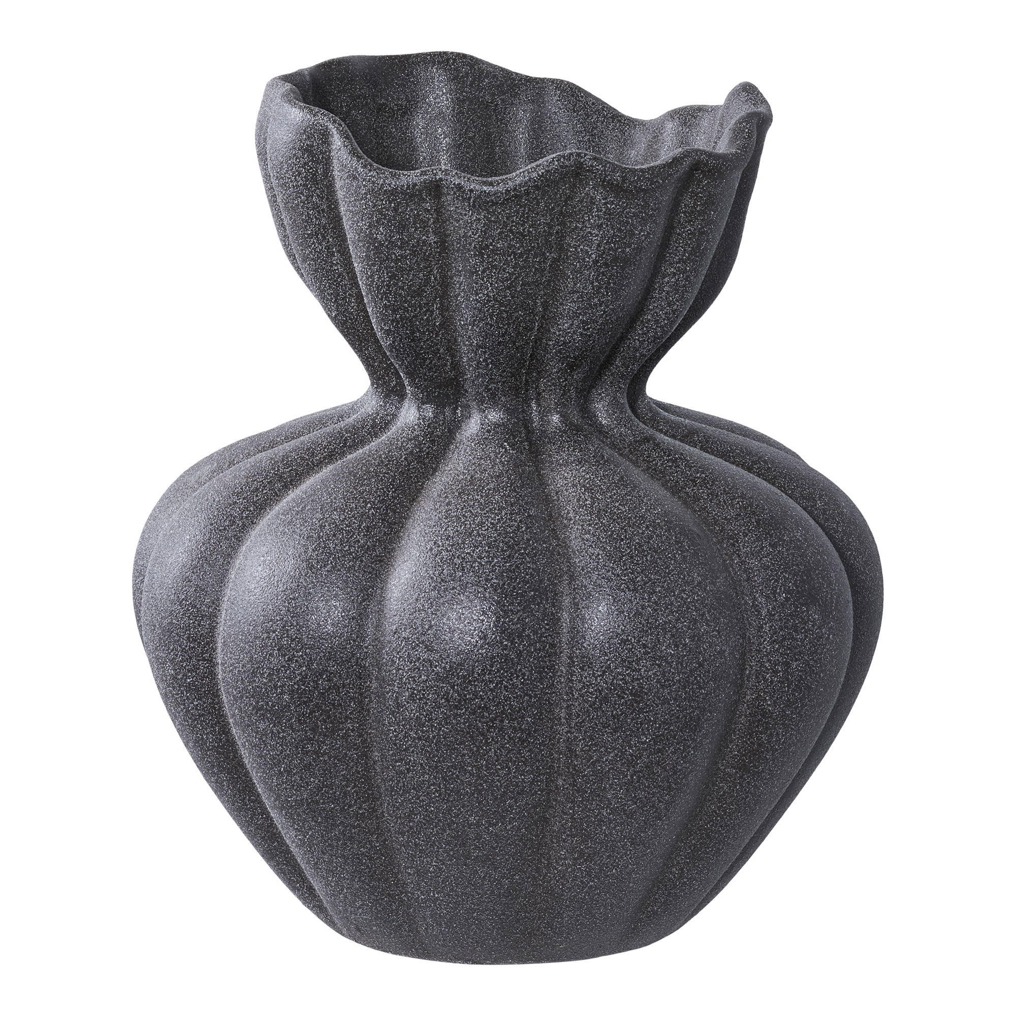 VASE Keramik Schwarz - Schwarz, Keramik (19.4cm) - tinkaro