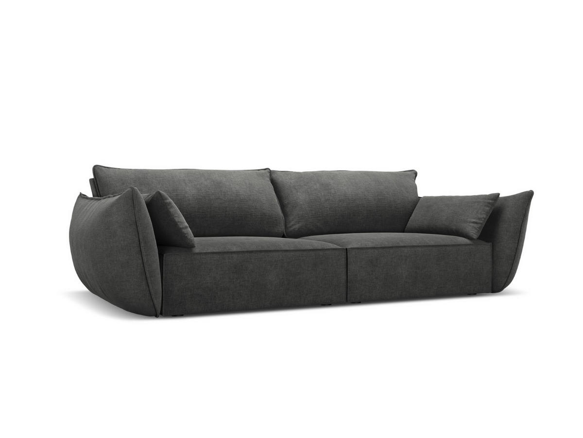 SOFA Kaelle aus Chenille-Stoff dunkelgrau 3 Sitzplätze - Dunkelgrau, Textil (100/85/208cm) - Micadoni