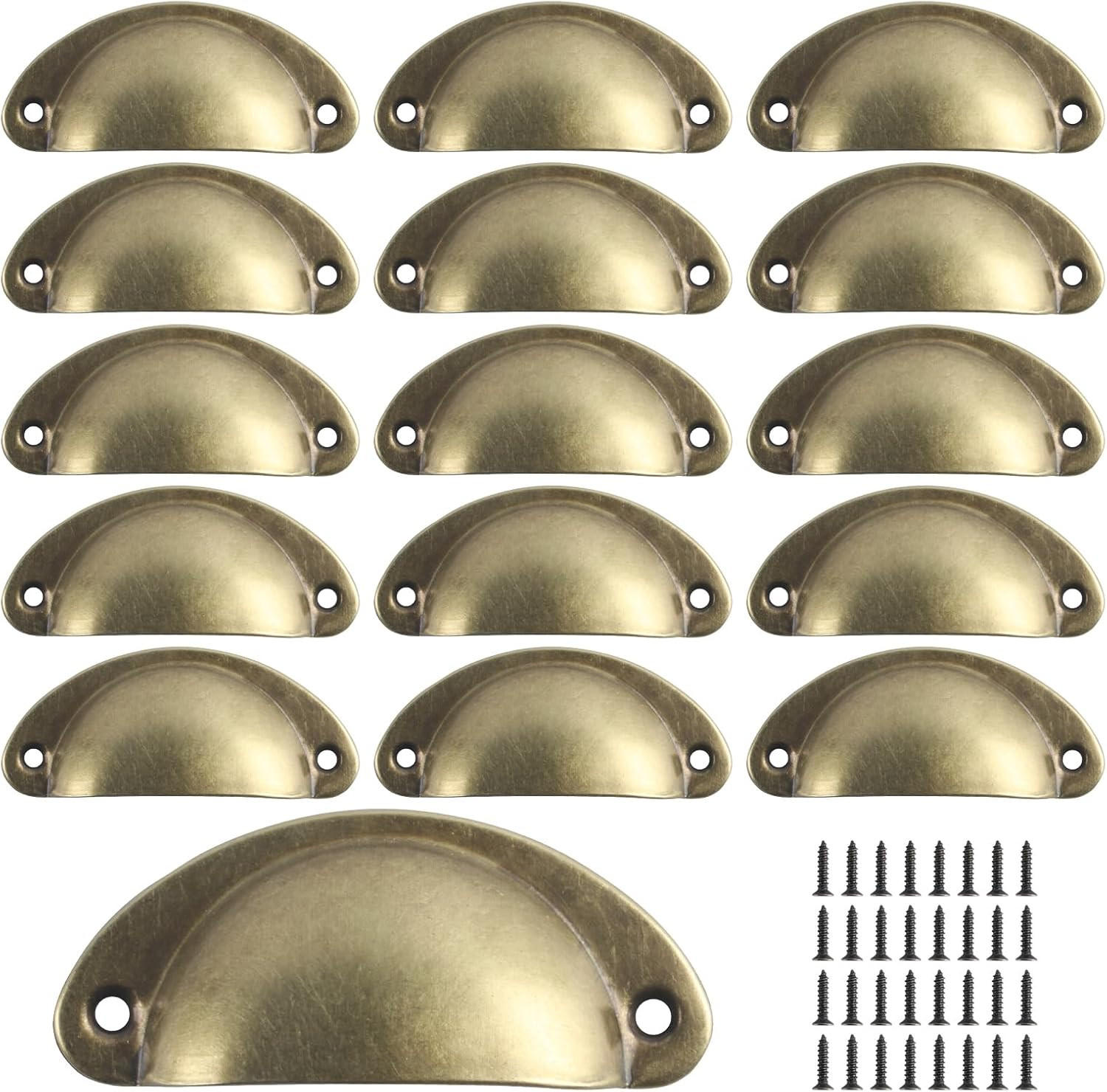 SCHRANKKNOPF 16er-Set - Goldfarben, Metall (3.5/3/8.1cm)