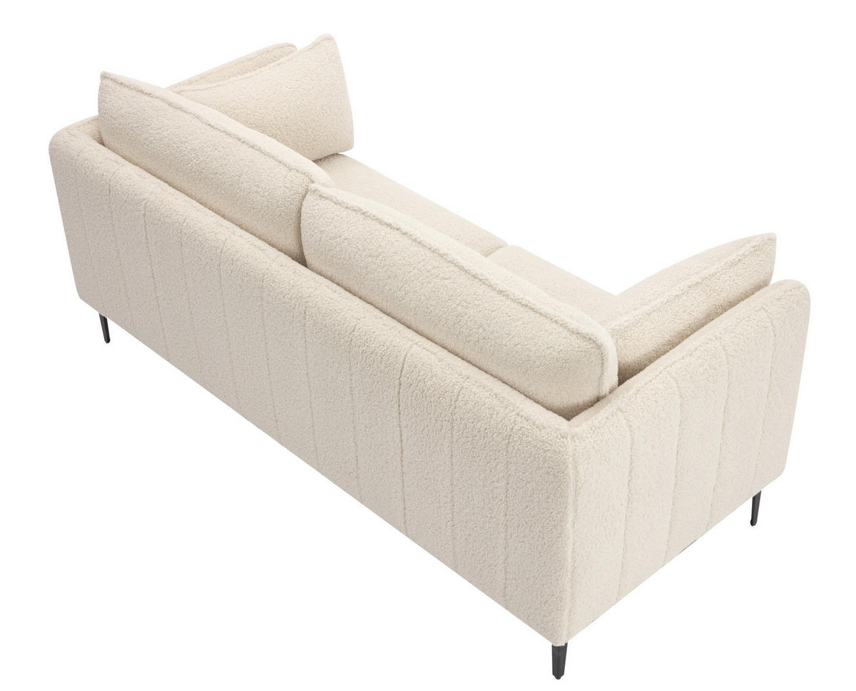 SOFA Wolle Weiß - Weiß, Textil (195/86/85cm) - Nordlys