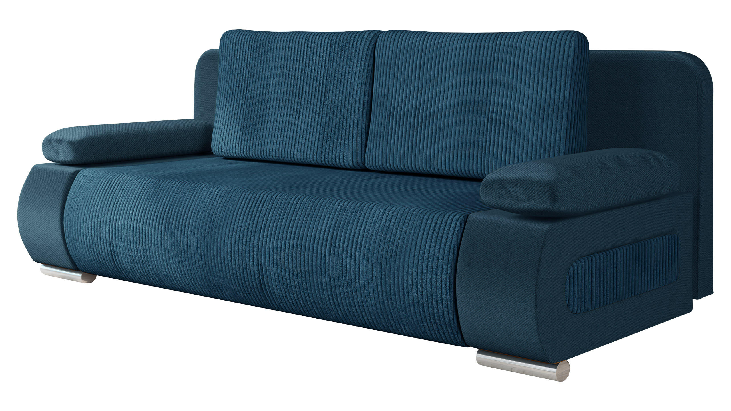 SCHLAFSOFA Emma Cord - Blau, Holz/Kunststoff (200/77/92cm) - MIRJAN24