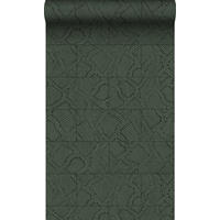 TAPETE Fliesenmuster mit Schlangenhaut-Motiv 53 cm x 10.05 m - Grün, Papier (53/1000cm) - Origin Wallcoverings