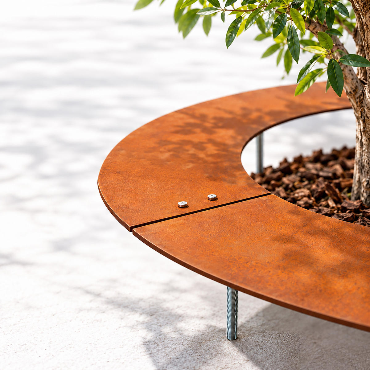TRÄDRING rostbrun cortenstål 120 cm - Kopparfärgad, Metall (120/0.3/120cm) - Relaxdays