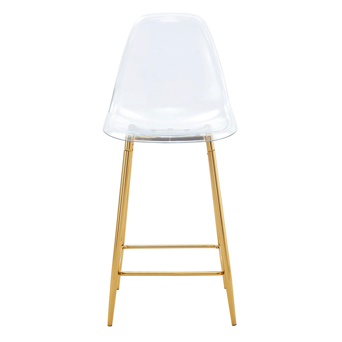 4ER-SET BARHOCKER Transparent mit Metallgestell Gold - Goldfarben, Metall (45/102/51.1cm) - Meubliv