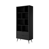 VITRINE LANTE Schwarz 88x38x194 cm - Schwarz, Holzwerkstoff (88/194/38cm) - FURNLUX