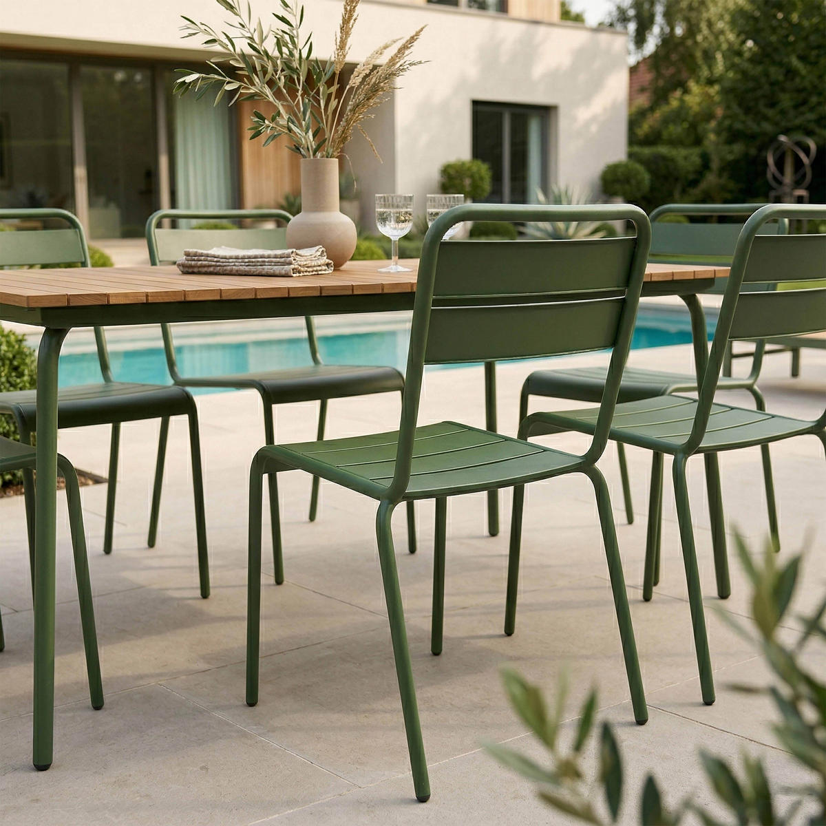 GARTENTISCH, Braun - Braun, Metall (90/160/77cm) - Oviala