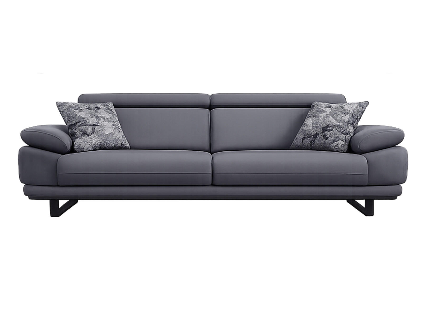 2 Sitzer SOFA Energy Samt Anthrazit - Anthrazit, Textil/Metall (205/80/100cm) - Villa Möbel