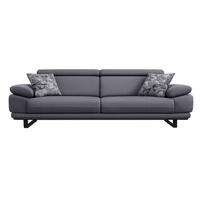 2 Sitzer SOFA Energy Samt Anthrazit - Anthrazit, Textil/Metall (205/80/100cm) - Villa Möbel
