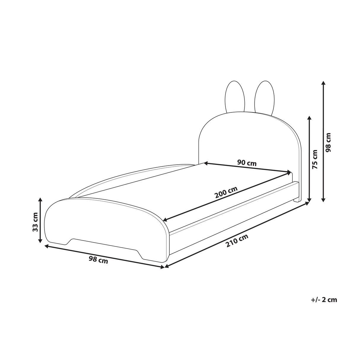 KINDERBETT 90x200 cm Beige Perros - Beige, Textil (90/200cm) - Beliani